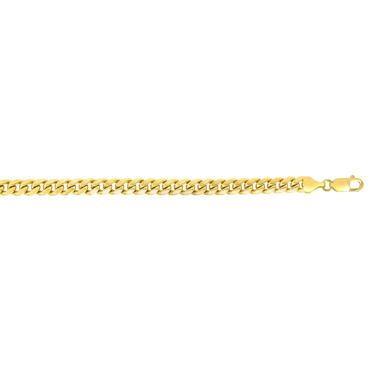 14K Yellow Gold 22 2.6mm Miami Cuban Chain with Lobster Clasp