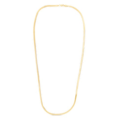 14K Yellow Gold 1.5mm Polished Beveled Herringbone 18 Chain Necklace with Lobster Clasp