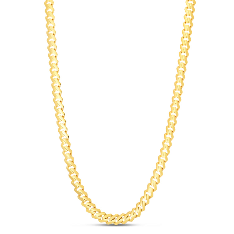 14K Yellow Gold 8mm High Polish Modern Lite Edge  8.25 Chain Bracelet with Box (Both Side Push) Clasp.