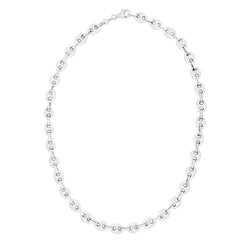 Sterling Silver 7.8mm Polished Lite Puffed Mariner 24 Chain Necklace with Lobster Clasp