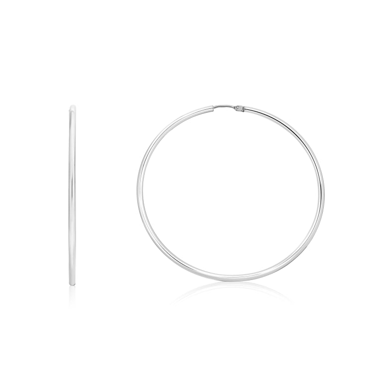 Sterling Silver Polished 51mm Endless Hoops.