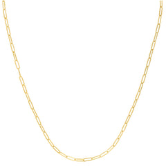 10K Yellow Gold 2.5mm Paperclip 7 Chain Bracelet with Lobster Lock