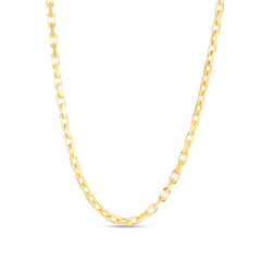 14K Yellow Gold 7.25 2.5mm French Cable Chain Bracelet with Lobster Clasp