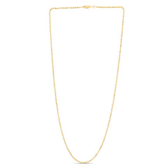 14K Yellow Gold 2mm Moon 24 Chain Necklace with Lobster Clasp