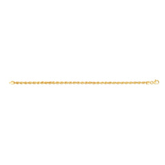 14K Yellow Gold 3mm Silk Rope 20 Chain Necklace with Lobster Clasp