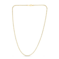 14K Two-tone Gold 24 2.7mm Fancy Ice Chain Necklace with Lobster Clasp