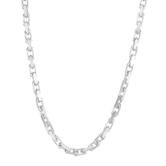 14K White Gold 22 4.8mm French Cable Chain Necklace with Lobster Clasp