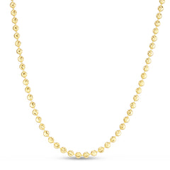 14K Yellow Gold 4mm Moon 22 Chain Necklace with Lobster Clasp