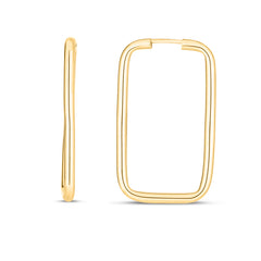 14K Yellow Gold Endless Rectangle Hoop Earring