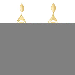 14K Yellow Gold Fancy Leaf Drop Earrings with Push Back Clasp