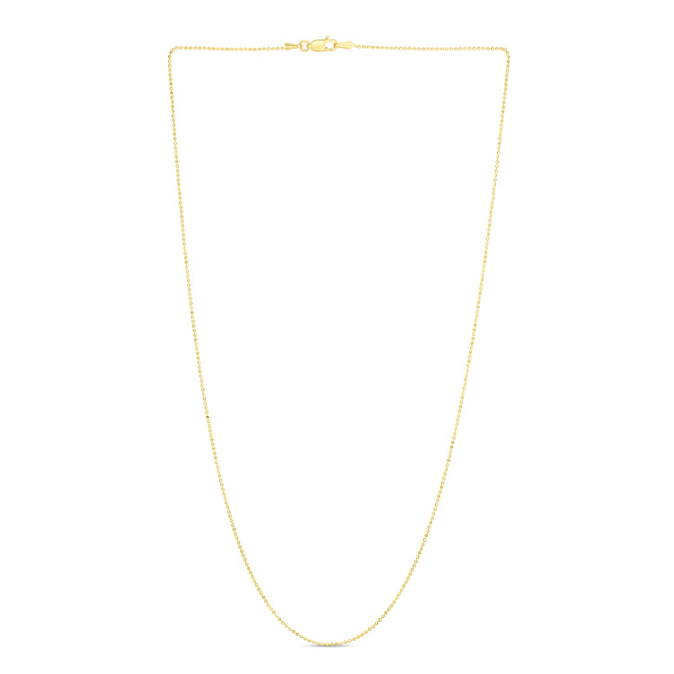 14K Yellow Gold 20  2.5mm Polished Bead Chain with Lobster Clasp