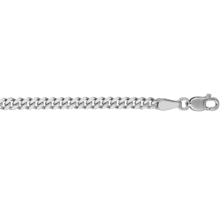 14K White Gold 24 2.8mm Gourmette Chain with Lobster Clasp