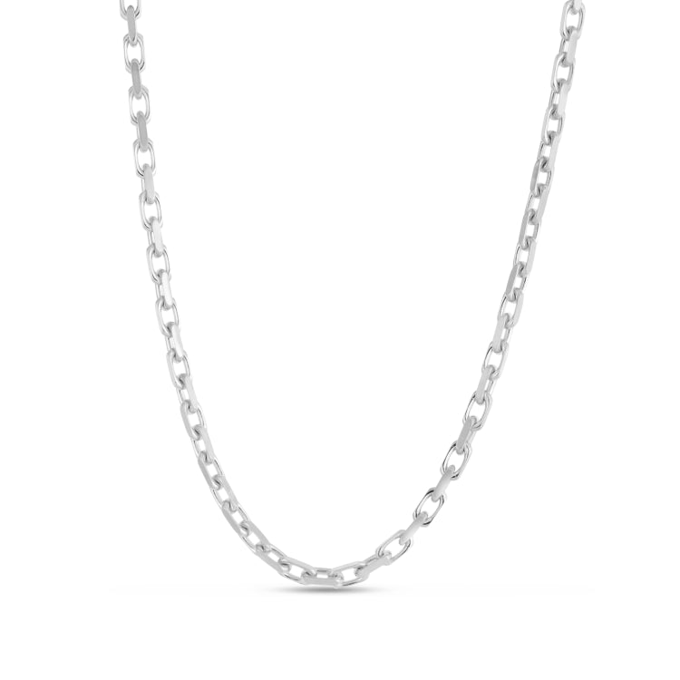 14K White Gold 20  2.45mm French Cable Chain with Lobster Clasp