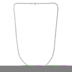 14K White Gold 18 2.5mm Solid Round Box Chain with Lobster Clasp