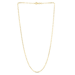 Silver (14k Yellow Gold Plated) 20 1.8mm Diamond Cut Paperclip Chain Necklace with Lobster Clasp.