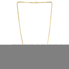 Silver (14k Yellow Gold Plated) 22 2.1mm Polished Round Box Chain Necklace with Lobster Clasp.