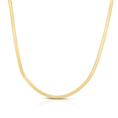 Silver (14k Yellow Gold Plated) 18 4.2mm Imperial Herringbone Chain Necklace with Lobster Clasp.
