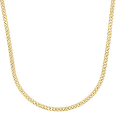 14K Yellow Gold 4.1mm Light Gourmette (Baby Cuban) 18 Chain with Lobster Clasp