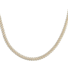14K Yellow Gold 6mm Pave Classic Miami Cuban 20 Chain Necklace with Box with Both Side Figure 8 Clasp