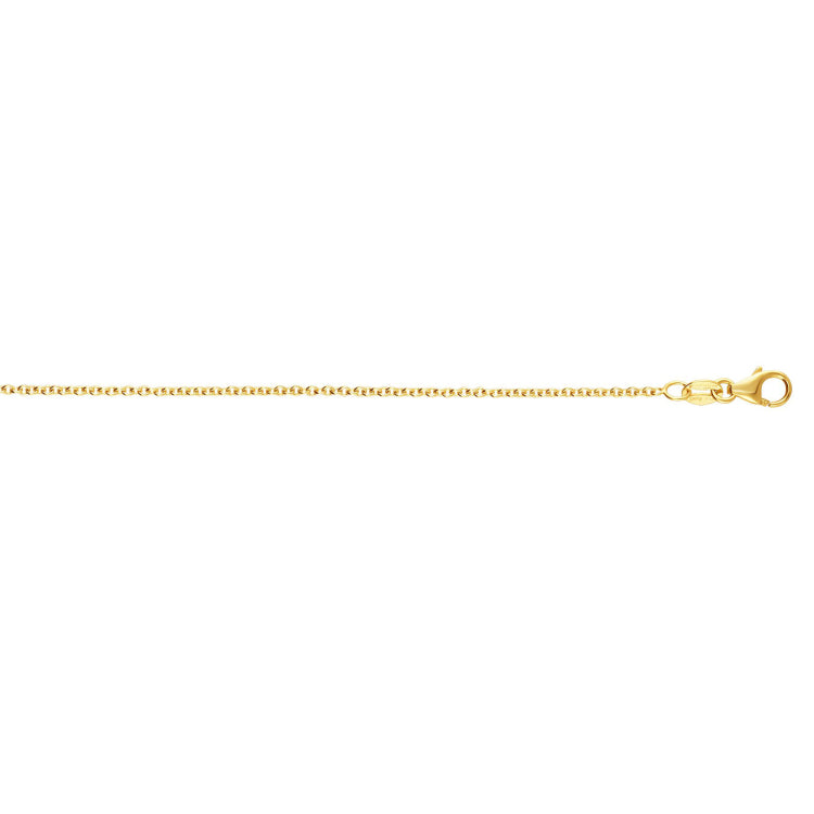 14K Yellow Gold 2.6mm Round Cable Chain 20 Necklace with Lobster Clasp