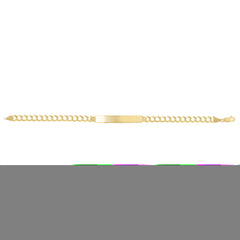 14K Yellow Gold Curb ID 8 Bracelet with Lobster Clasp