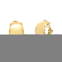14K Gold Omega Hoop Earring with Omega Back clasp