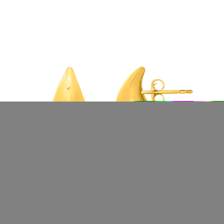 Sterling Silver (Yellow Gold Plated) Polished Puffed Teardrop Earrings with Push Back Clasp.