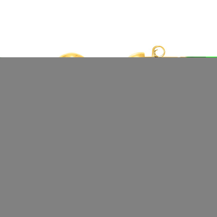 Sterling Silver (Yellow Gold Plated) Polished Puffed Round Double Button Drop Earrings with Push Back Clasp.