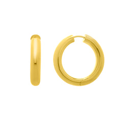 Sterling Silver (Yellow Gold Plated) Round Hoop with Snap Clasp.