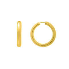 Sterling Silver (Yellow Gold Plated) Round Hoop with Snap Clasp.