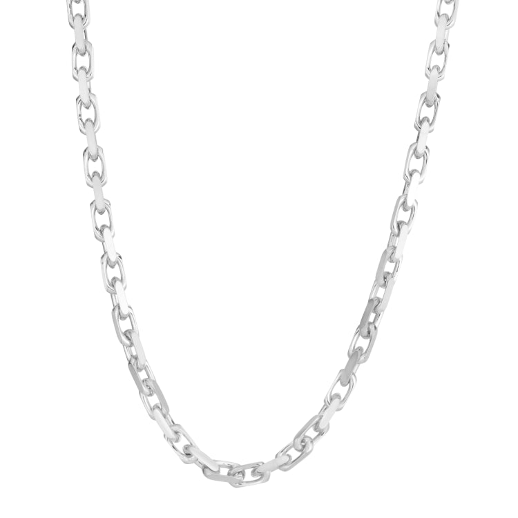 Sterling Silver 5mm 8.25 French Cable Chain Bracelet with Lobster Clasp. Item is rhodium plated.