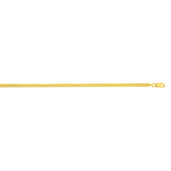 14K Yellow Gold 16 3.3mm Oval Snake Chain Necklace with Lobster Clasp.