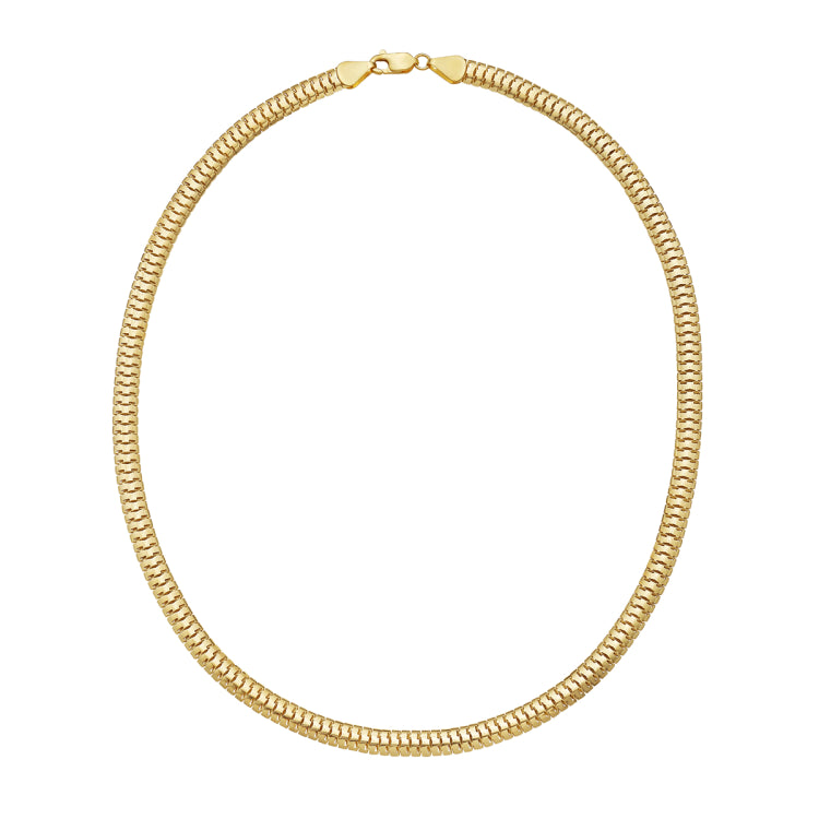 14K Yellow Gold 5.7mm 20 Polished Lite Oval Snake Chain Necklace with Lobster Clasp