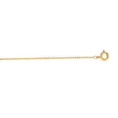10K Yellow Gold 0.68mm Diamond Cut Cable 20 Chain with Spring Ring Clasp