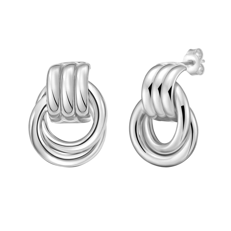 Sterling Silver Knot Earring with Push Back Clasp