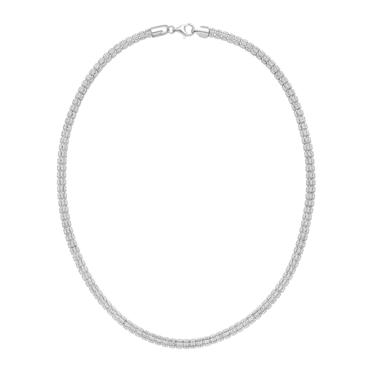 Sterling Silver 8.5 Fancy Ice Chain with Pear Shaped Lobster Clasp