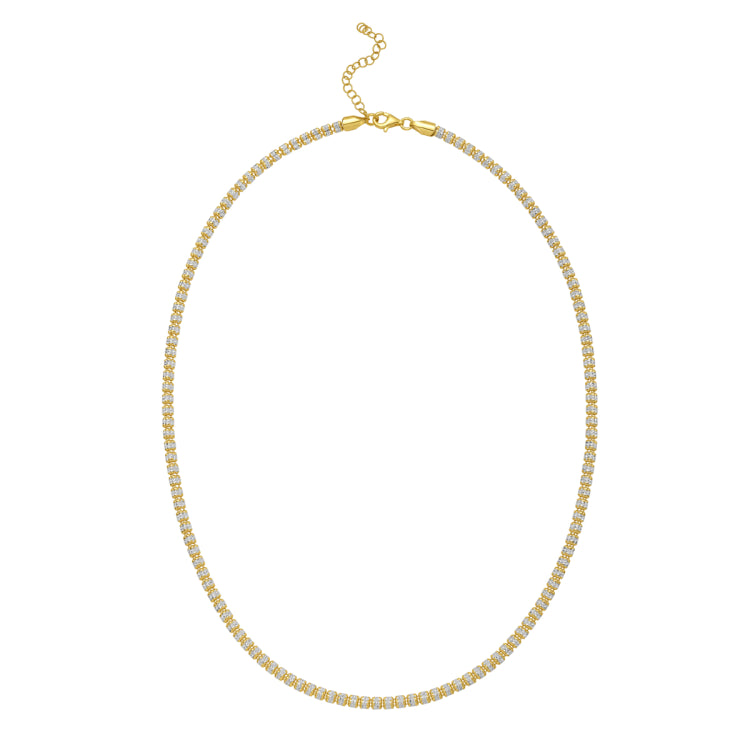 Silver with Gold Plating 20 Fancy Ice Chain with Pear Shaped Lobster Clasp