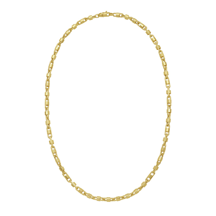 14K Yellow Gold 22 Square Byzantine Chain Necklace with Lobster Clasp