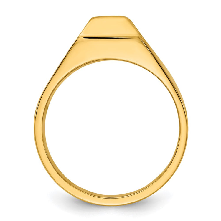 Men's YG Solitaire Ring for 1ct Center with All Bright Finish Raw Casting