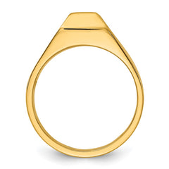 Men's YG Solitaire Ring for 1ct Center with All Bright Finish Raw Casting