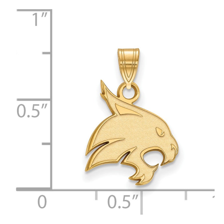 10k Gold LogoArt Texas State University Bobcat Medium Pendant