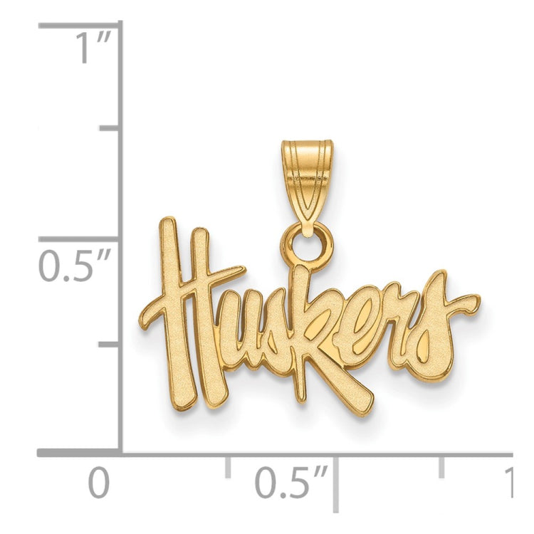 10k Gold LogoArt University of Nebraska Huskers Small Pendant