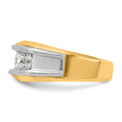 14k Two-tone IBGoodman Men's Polished 5-Stone Ring Mounting