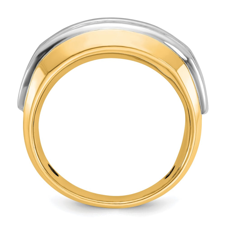 Men's 14k Two-Tone Fancy Wedding Band - Customer Diamonds