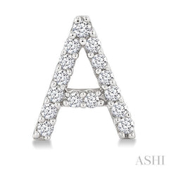 1/10 Ctw Initial'A' Single Cut Diamond Earrings in 10K White Gold