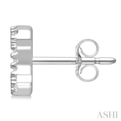 1/10 Ctw Initial 'C' Single Cut Diamond Earrings in 10K White Gold