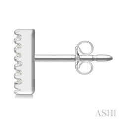 1/10 Ctw Initial 'V' Single Cut Diamond Earrings in 10K White Gold