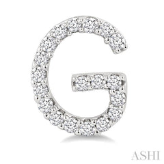 1/8 Ctw Initial 'G' Single Cut Diamond Earrings in 10K White Gold