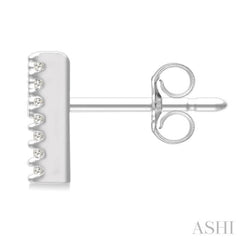 1/8 Ctw Initial 'M' Single Cut Diamond Earrings in 10K White Gold
