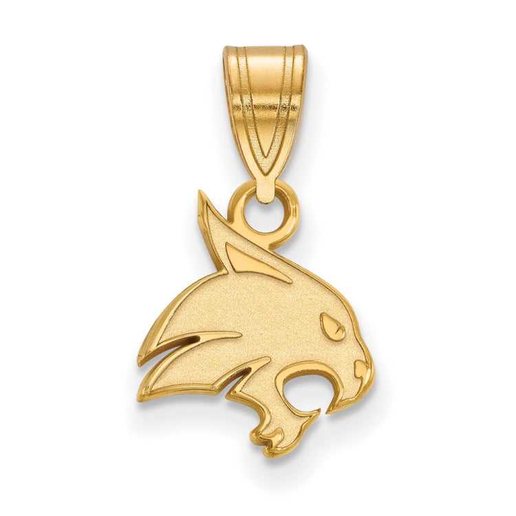 14k Gold LogoArt Texas State University Bobcat Small Pendant
